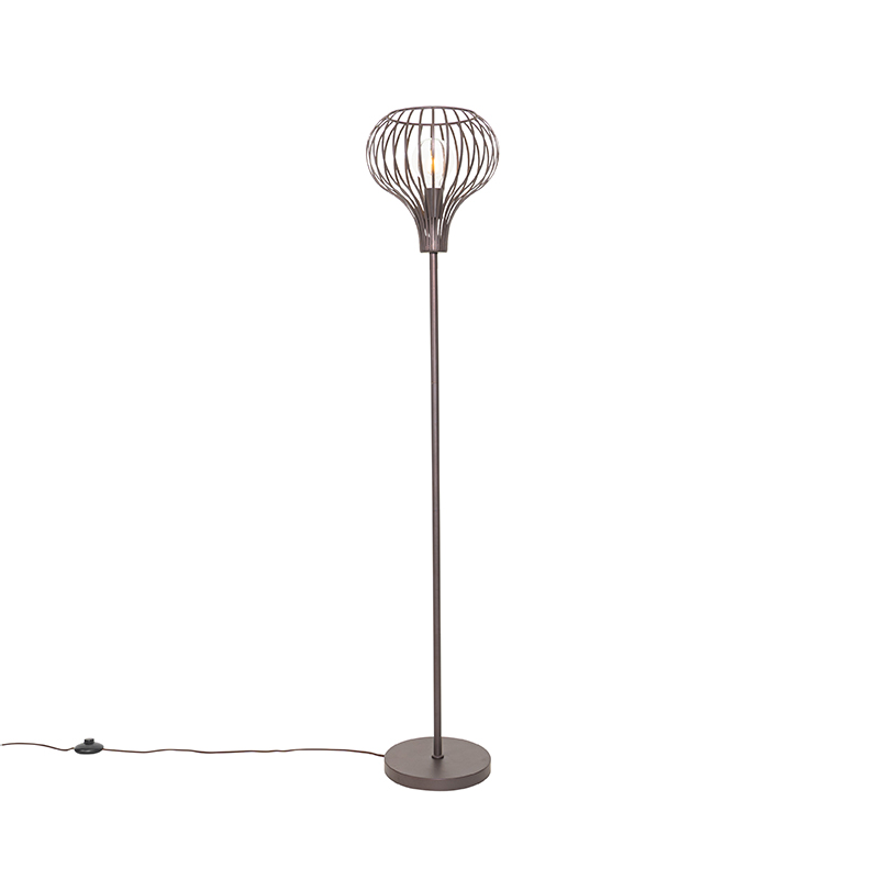 QAZQA Moderne vloerlamp - Frances - Zwart