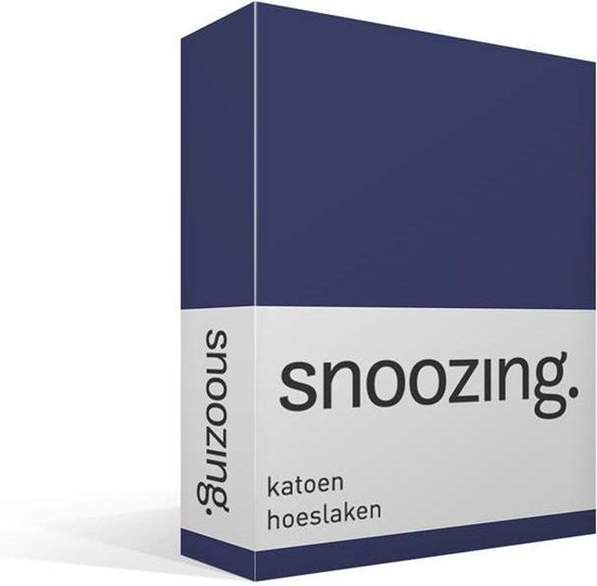 Snoozing - Katoen - Hoeslaken - 120x220 - Navy - Blauw