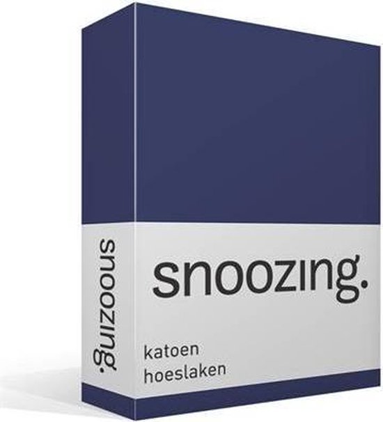 Snoozing - Katoen - Hoeslaken - 120x200 - Navy - Blauw