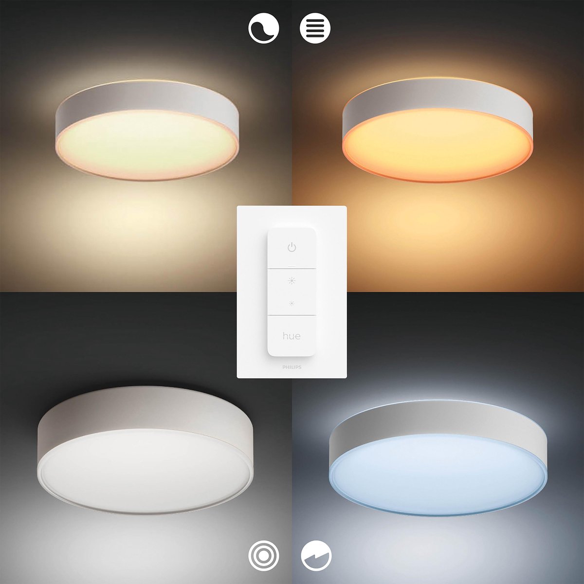 Philips HUE Enrave plafondlamp WA DS 26 cm - Wit
