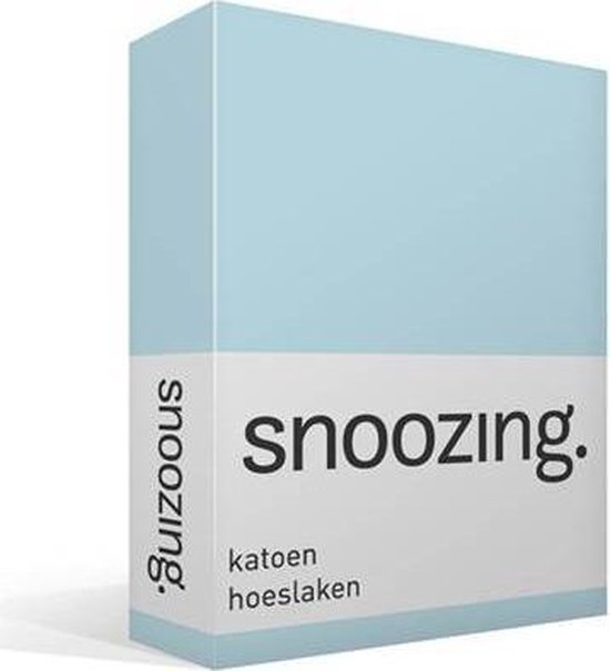 Snoozing - Katoen - Hoeslaken - 160x200 - Hemel - Blauw