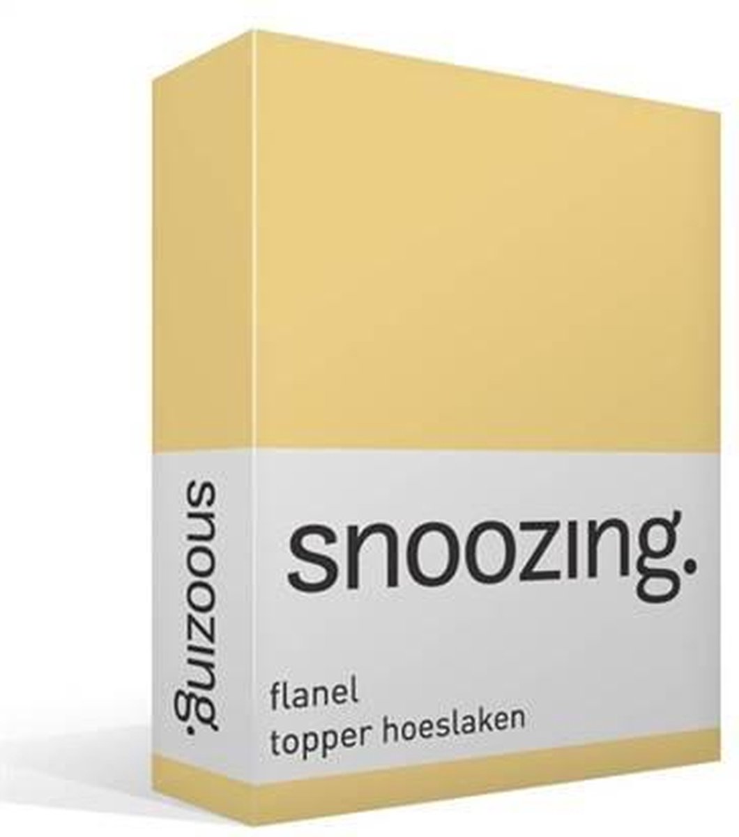 Snoozing - Flanel - Topper - Hoeslaken - 160x220 Cm - - Geel