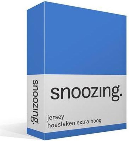 Snoozing - Hoeslaken - Extra Hoog - Jersey - 180x210 /220 - Meermin - Blauw