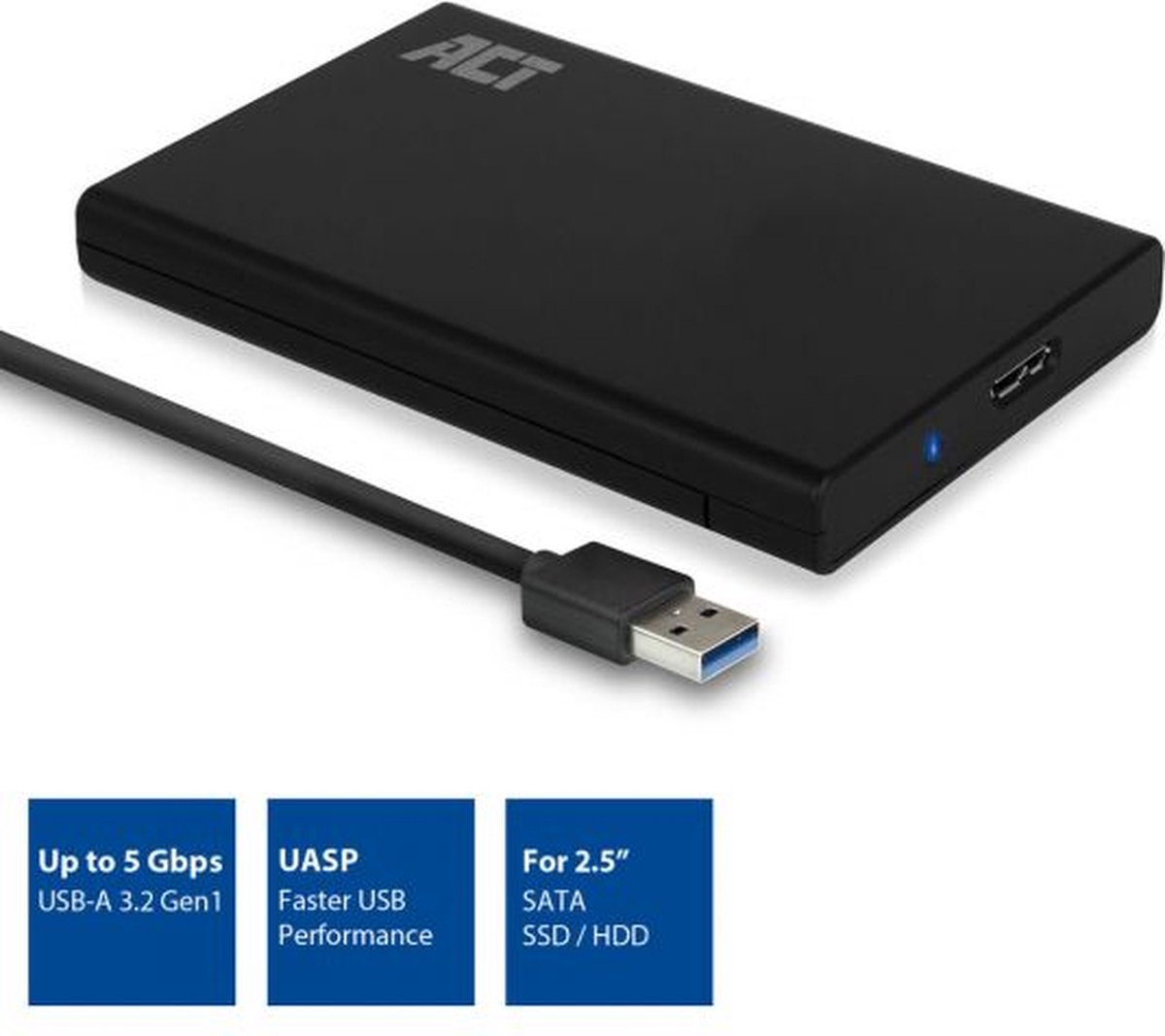 ACT AC1215 2,5" SATA USB 3.2 behuizing