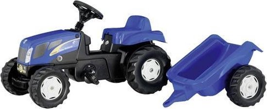 Rolly Toys Kid New Holland Traptractor Met Aanhanger - Geel