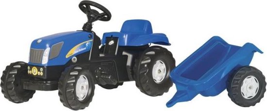 Rolly Toys Kid New Holland Traptractor Met Aanhanger - Geel