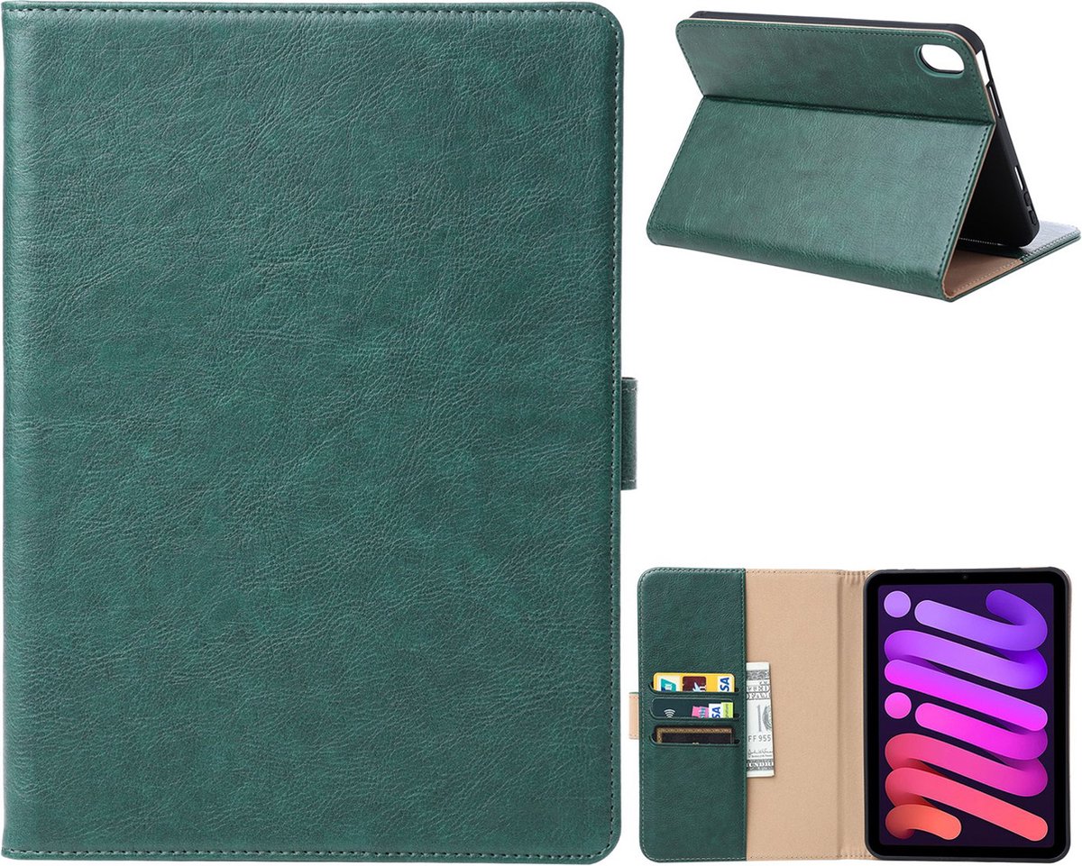 Fonu Premium Leren Boekmodel hoes iPad Mini 6 - 8.3 inch - Groen