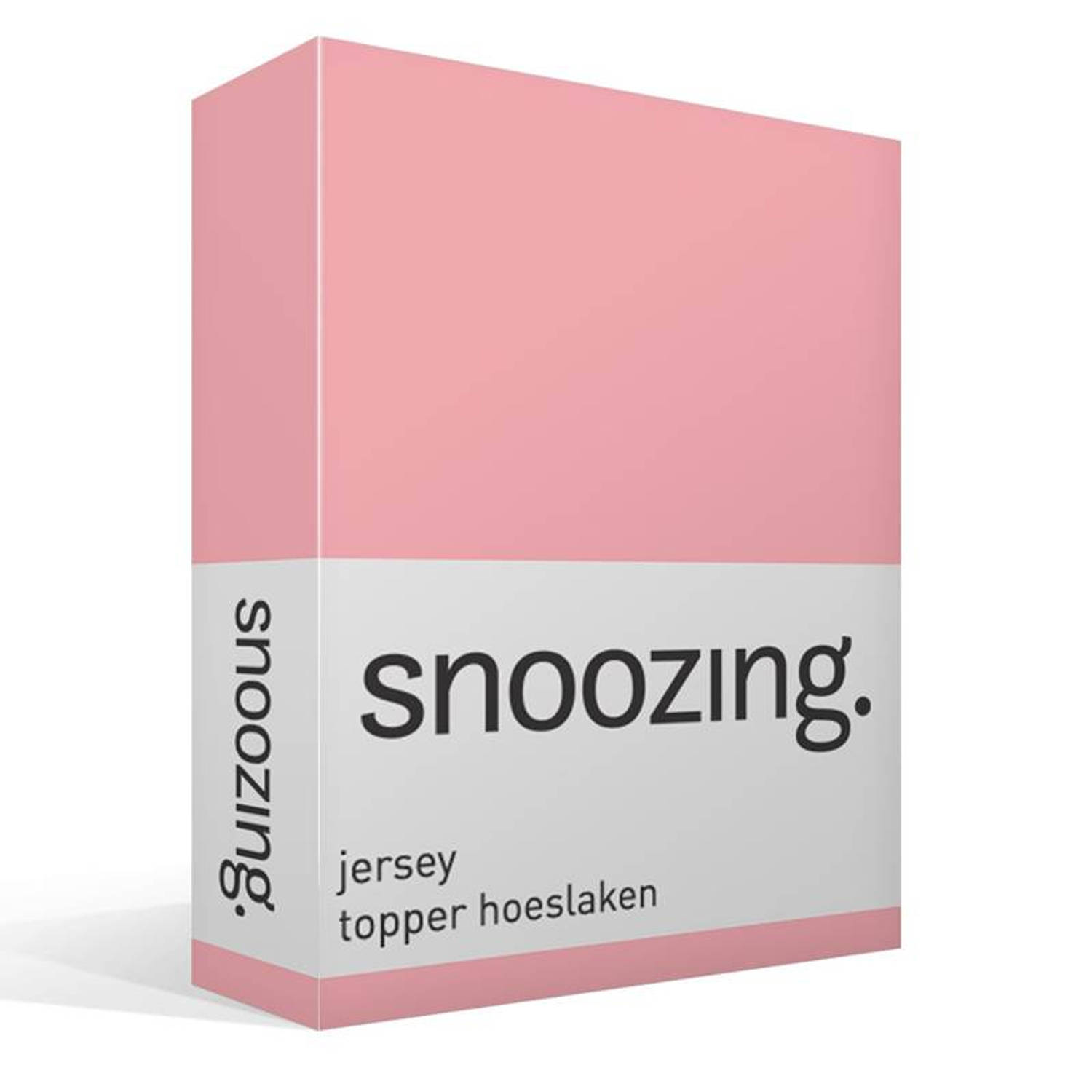 Snoozing Jersey - Topper Hoeslaken - Katoen - 140x200 - - Roze