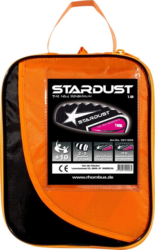 Rhombus Stardust 1.8 Vlieger - Zwart