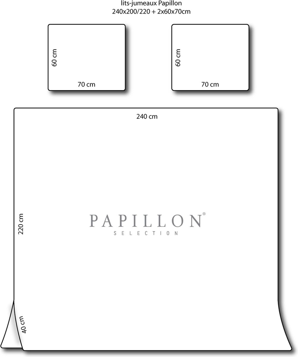 Papillon Uni Satin Dekbedovertrek - Lits-jumeaux (240x200/220 Cm + 2 Slopen) - Katoen Satijn - - Wit