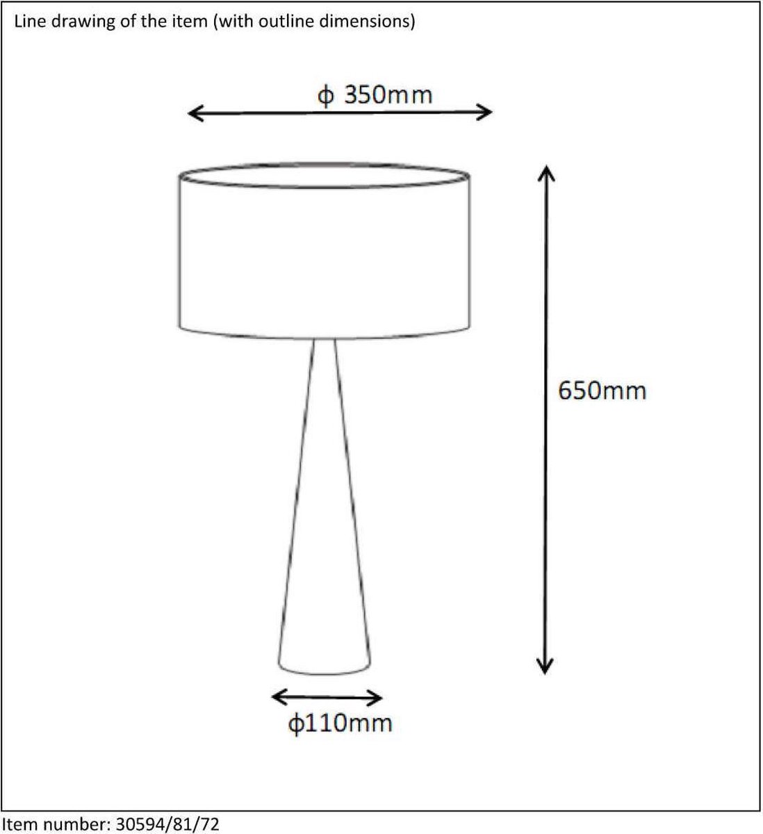 Lucide Tafellamp Conos - H65 Cm - Hout - Beige