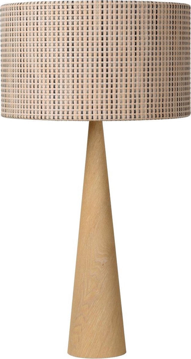 Lucide Tafellamp Conos - H65 Cm - Hout - Beige