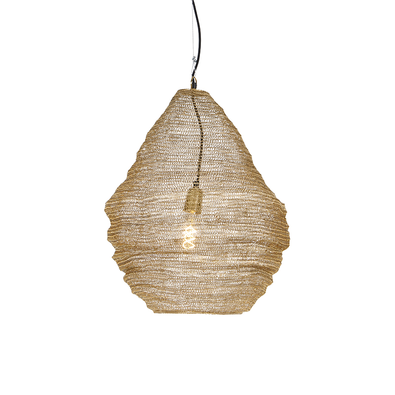 QAZQA Oosterse hanglamp goud 45 cm - Nidum L