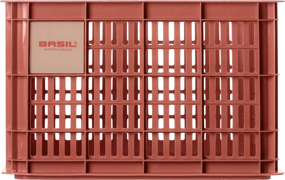 Basil Fietskrat Crate medium 27 liter 34 x 40 x 25 cm - terra red - Zwart