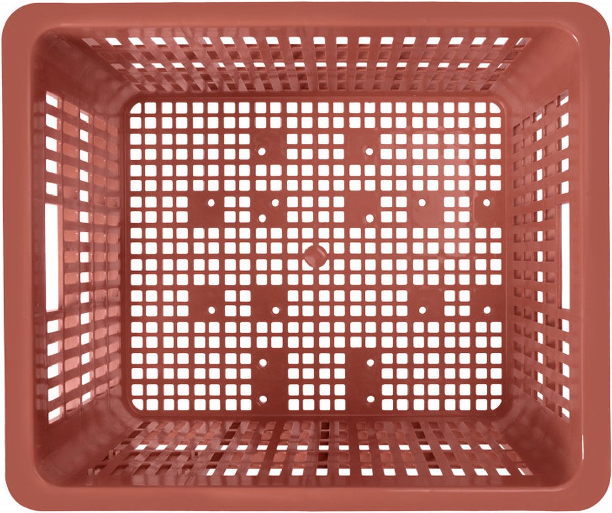 Basil Fietskrat Crate medium 27 liter 34 x 40 x 25 cm - terra red - Zwart