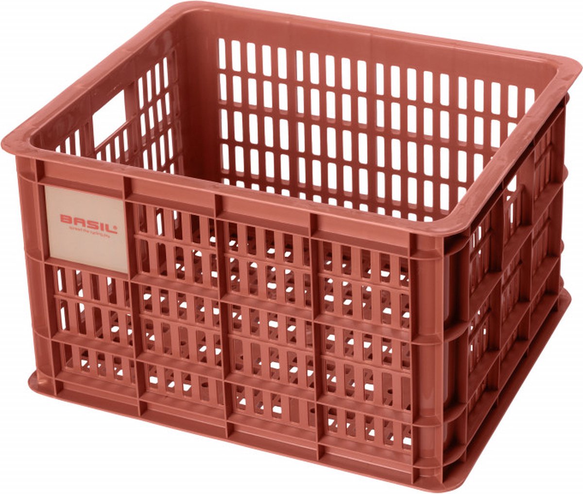 Basil Fietskrat Crate medium 27 liter 34 x 40 x 25 cm - terra red - Zwart