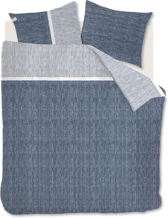 Rivièra Maison Amsterdam Loft Dekbedovertrek - 100% Katoen - Lits-jumeaux (240x200/220 Cm + 2 Slopen) - Blauw