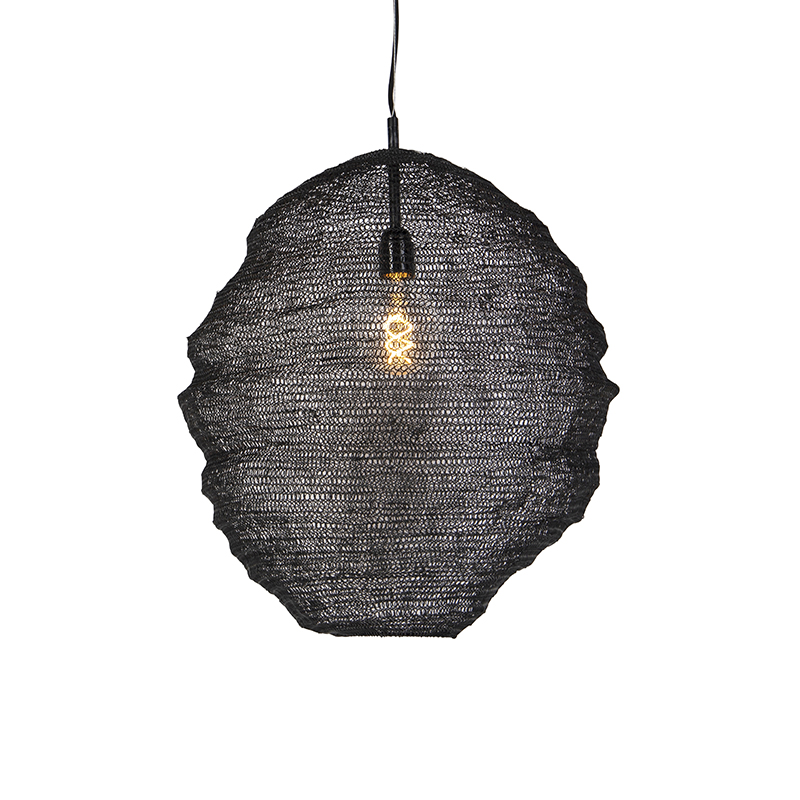 QAZQA Oosterse hanglamp - Nidum Gran - Zwart