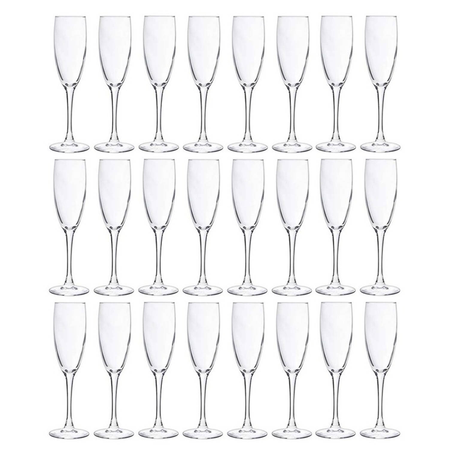 Cosy&Trendy 24x Champagneglazen/flutes 190 Ml - 19 Cl - Champagne Glazen - Champagne Drinken - Champagneglazen Van Glas