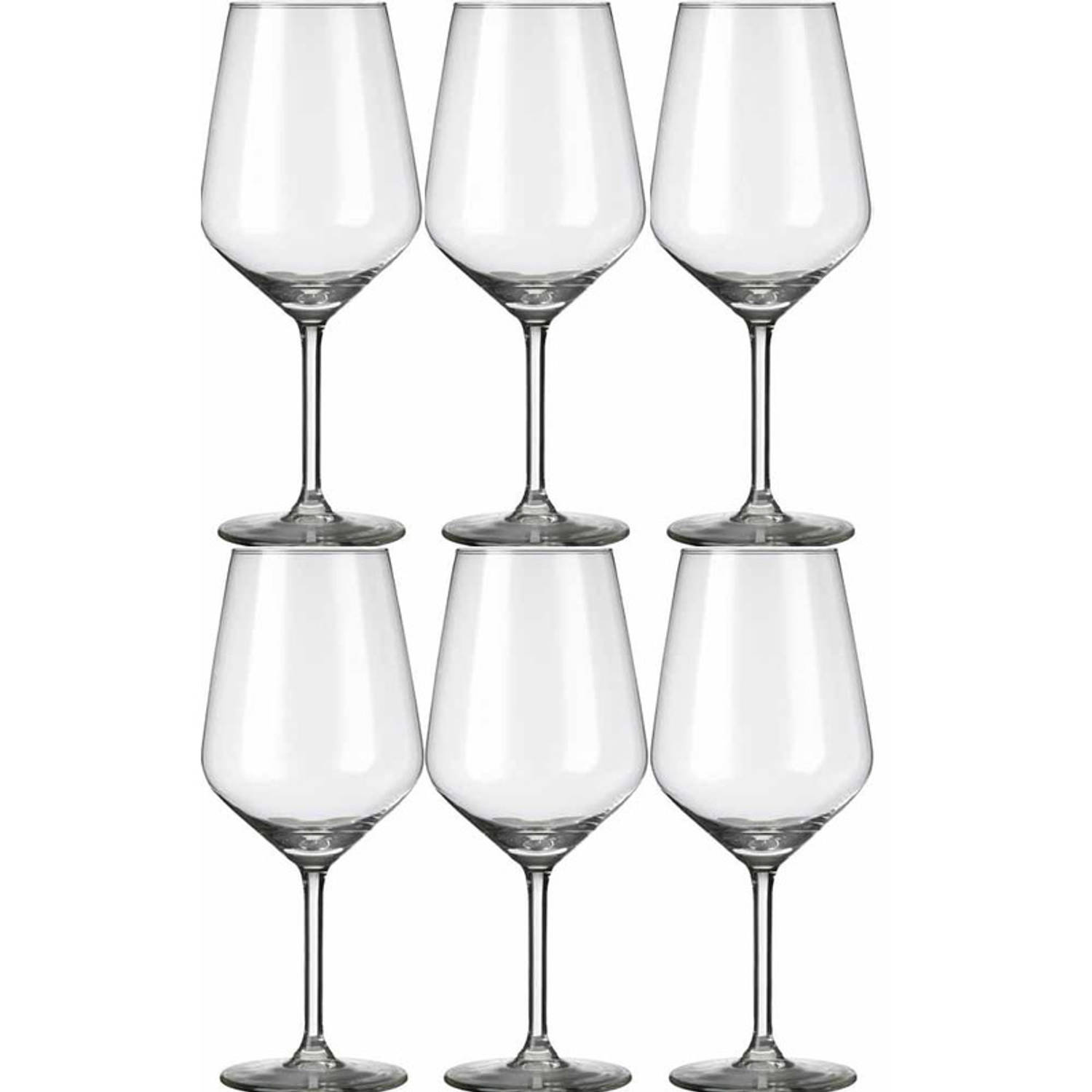 Royal Leerdam 6x Luxe Witte Wijn Glazen 530 Ml Carre - Wijnglazen