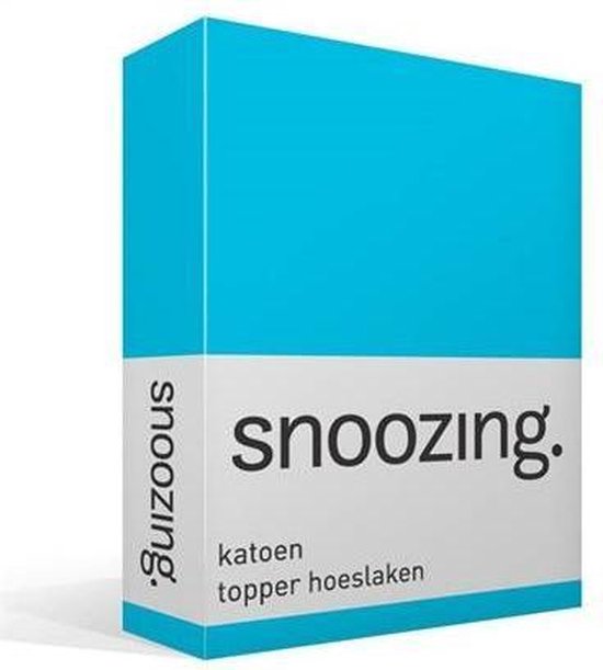 Snoozing - Katoen - Topper - Hoeslaken - 160x210 - - Turquoise
