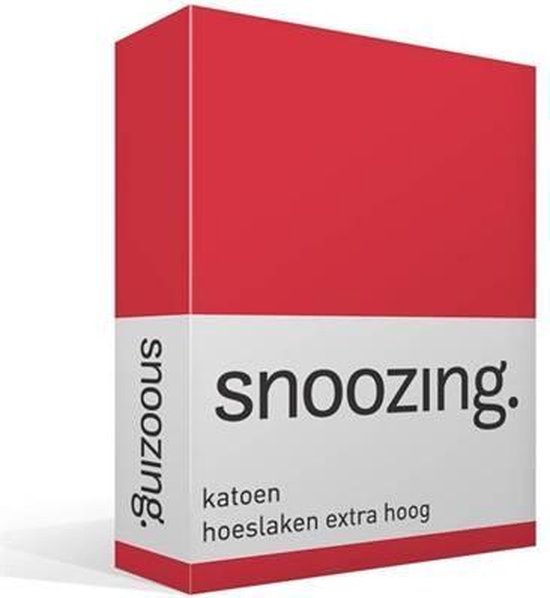 Snoozing - Katoen - Extra Hoog - Hoeslaken - 100x200 - - Rood