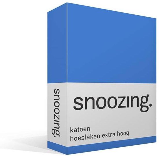 Snoozing - Katoen - Extra Hoog - Hoeslaken - 70x200 - Meermin - Blauw