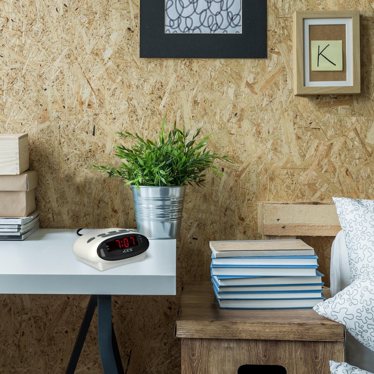 Lenco Fm Wekkerradio Ices Icr-210 White Wit