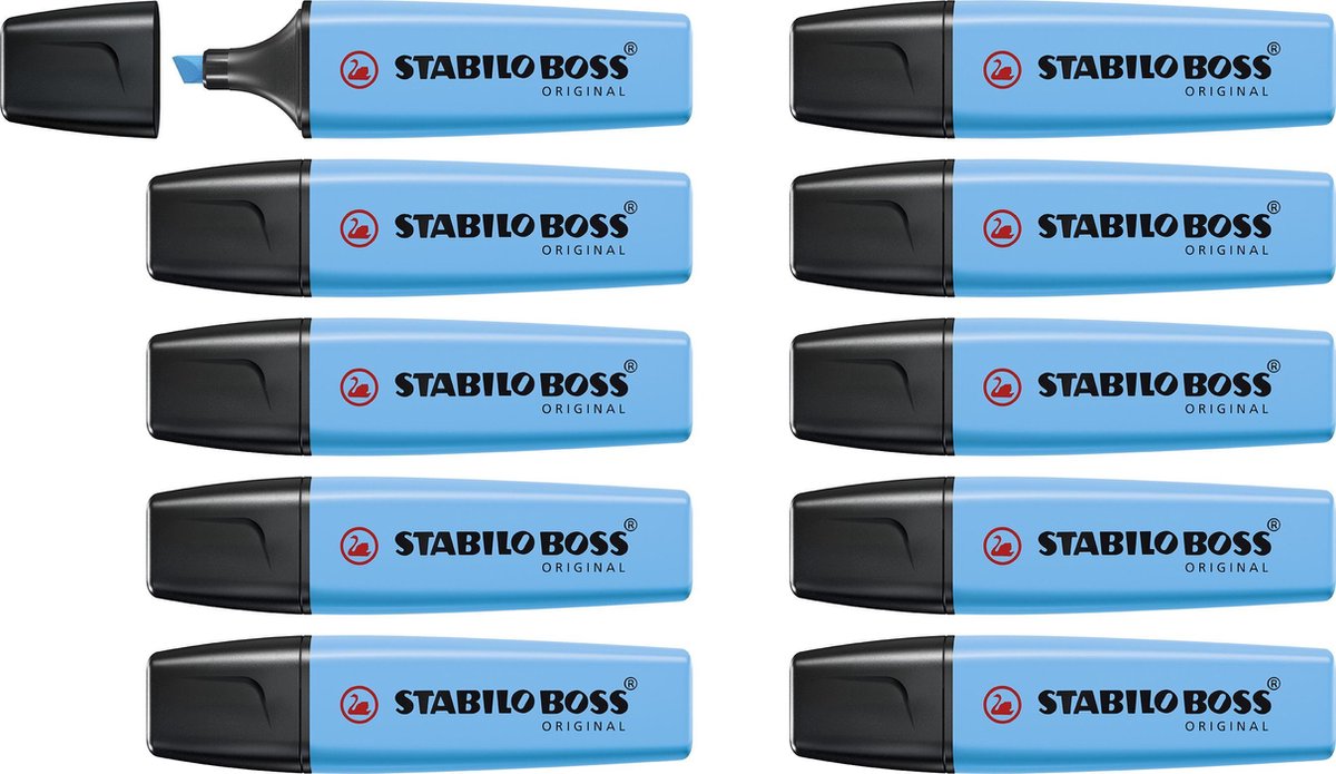 Stabilo Boss Original - Markeerstiften - 10 Stuks - Blauw