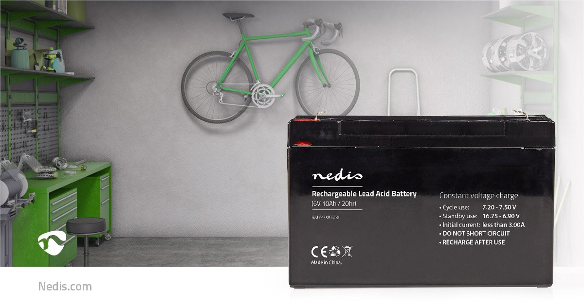 Nedis Oplaadbare Loodaccu 151 Mm - Zwart
