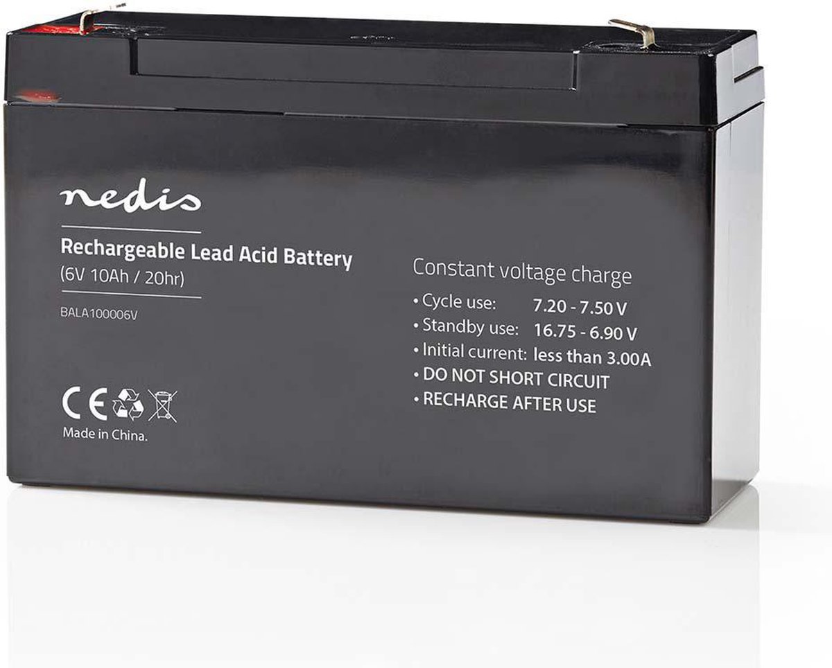 Nedis Oplaadbare Loodaccu 151 Mm - Zwart