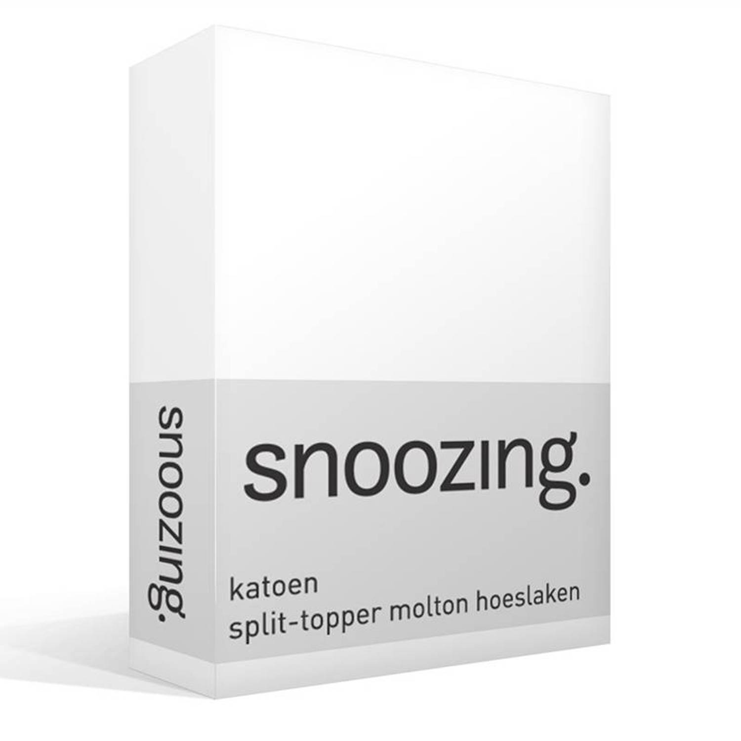 Snoozing - Molton - Split-topper - Hoeslaken - Katoen - 140x200 - Wit