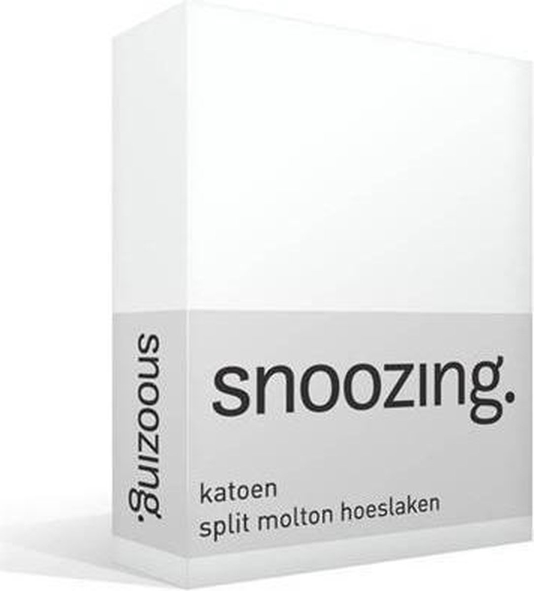 Snoozing - Katoen - Split - Molton - Hoeslaken - 160x200 Cm - Wit