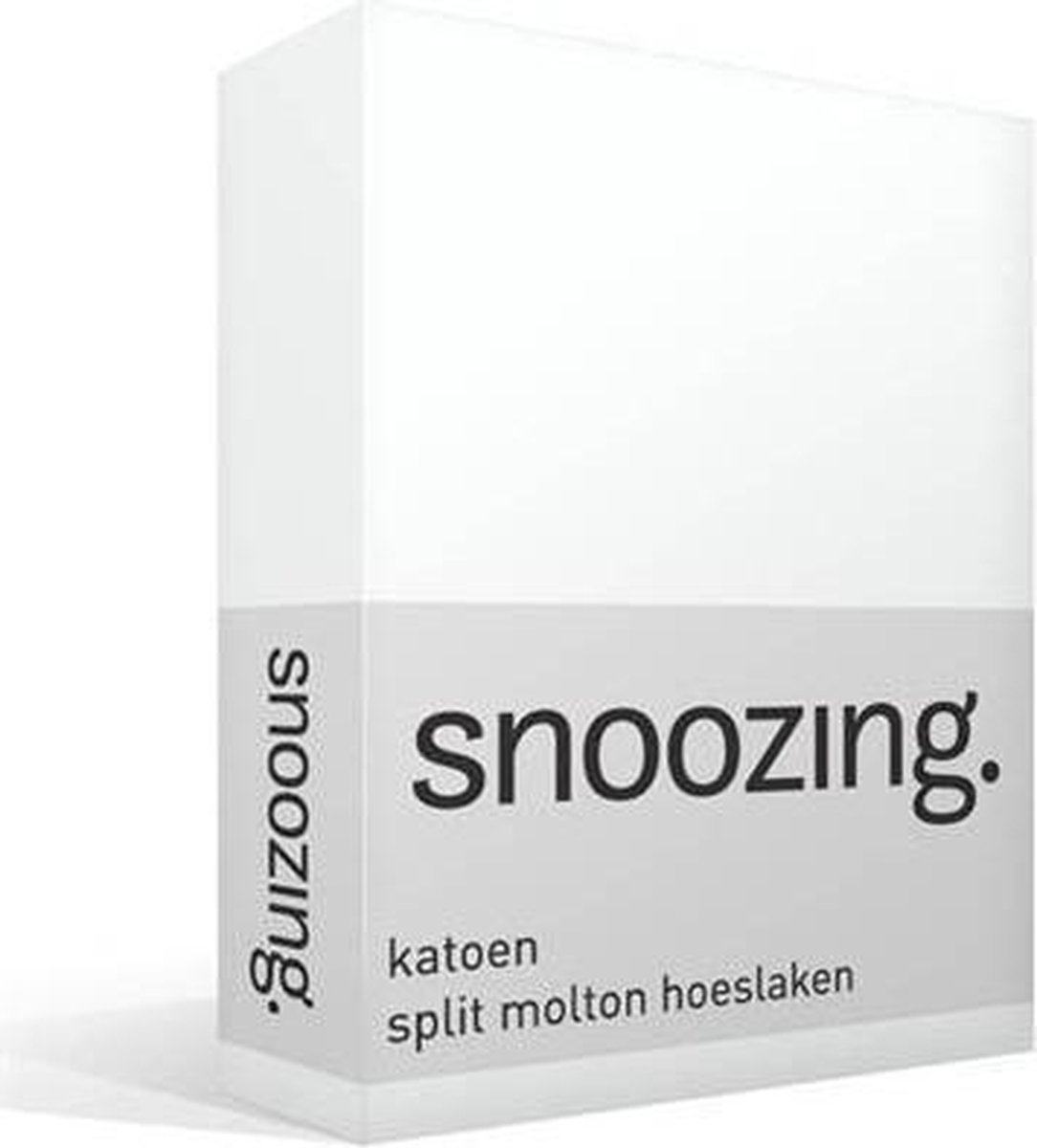 Snoozing - Katoen - Split - Molton - Hoeslaken - 180x200 Cm - Wit