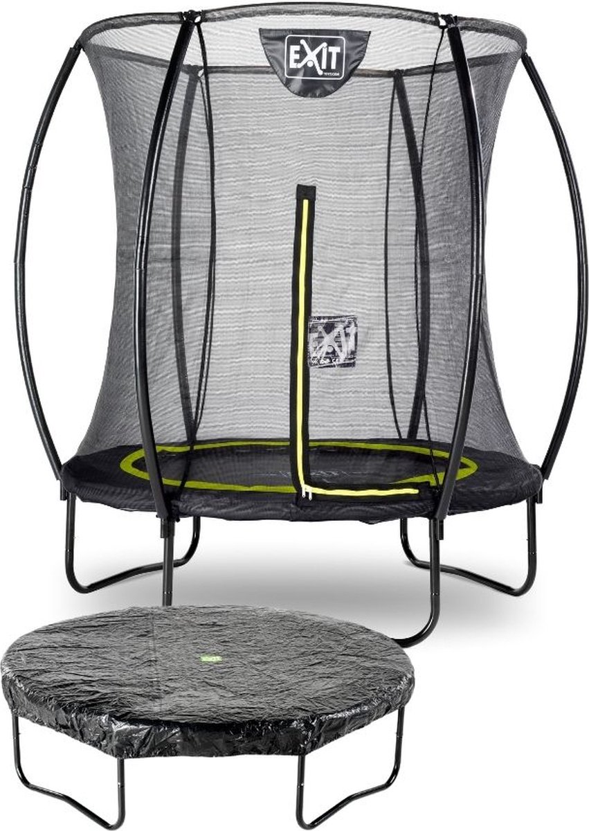 EXIT Toys Exit - Trampoline Met Veiligheidsnet En Afdekhoes - Op Poten - Silhouette - Rond - ø183cm - Zwart