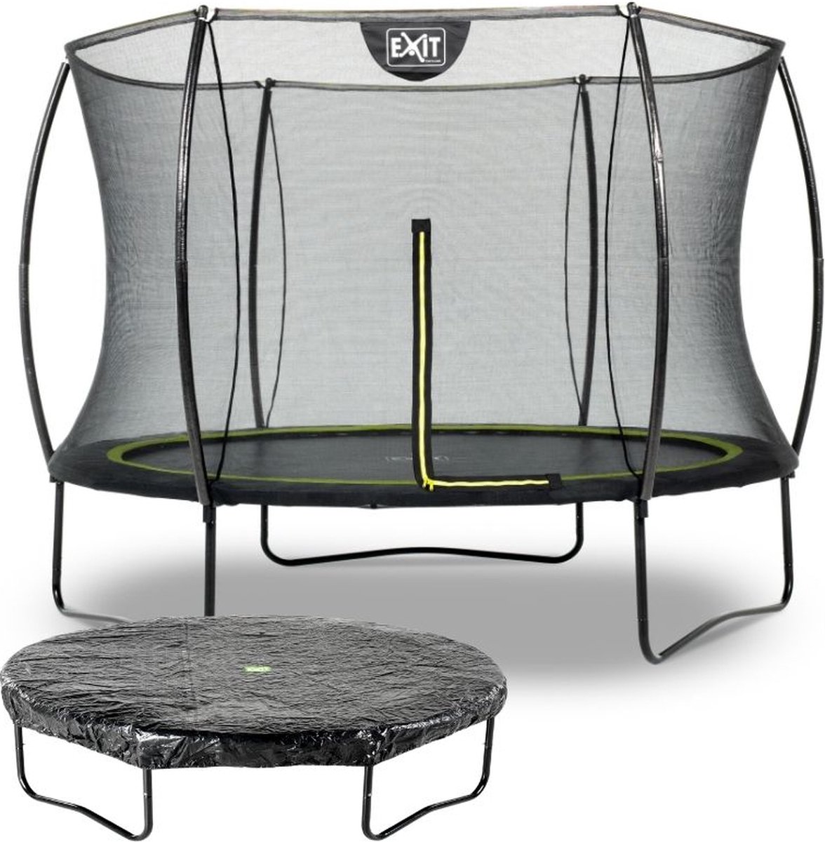 EXIT Toys Exit - Trampoline Met Veiligheidsnet En Afdekhoes - Op Poten - Silhouette - Rond - ø244cm - Zwart