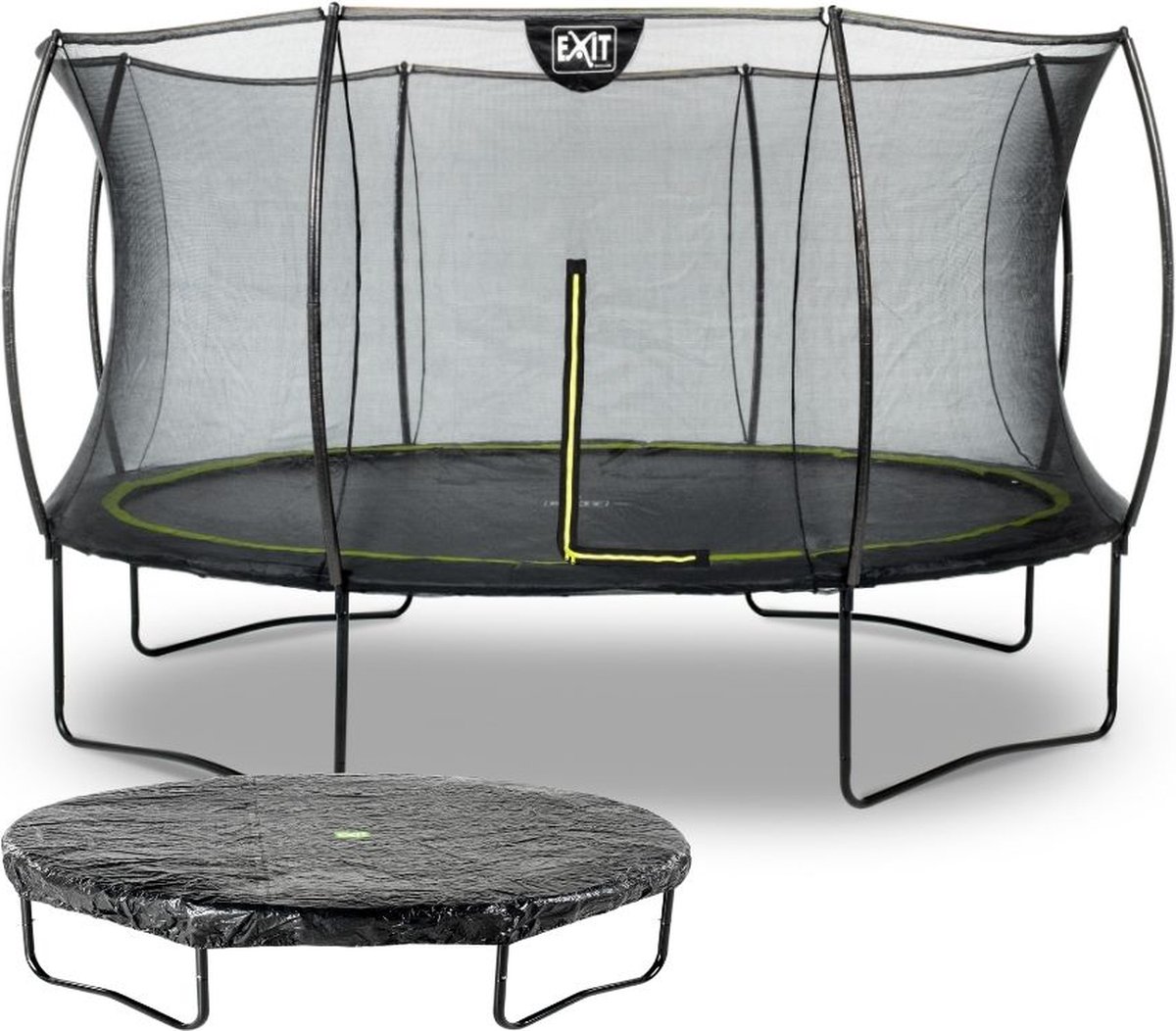 EXIT Toys Exit - Trampoline Met Veiligheidsnet En Afdekhoes - Op Poten - Silhouette - Rond - ø366cm - Zwart