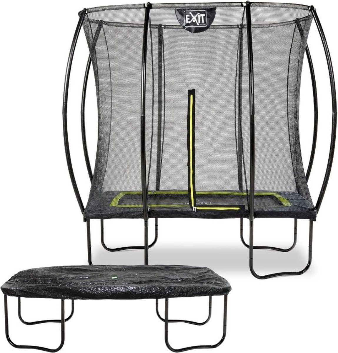 EXIT Toys Exit - Trampoline Met Veiligheidsnet En Afdekhoes - Op Poten - Silhouette - Rechthoekig - 153x214cm - Zwart