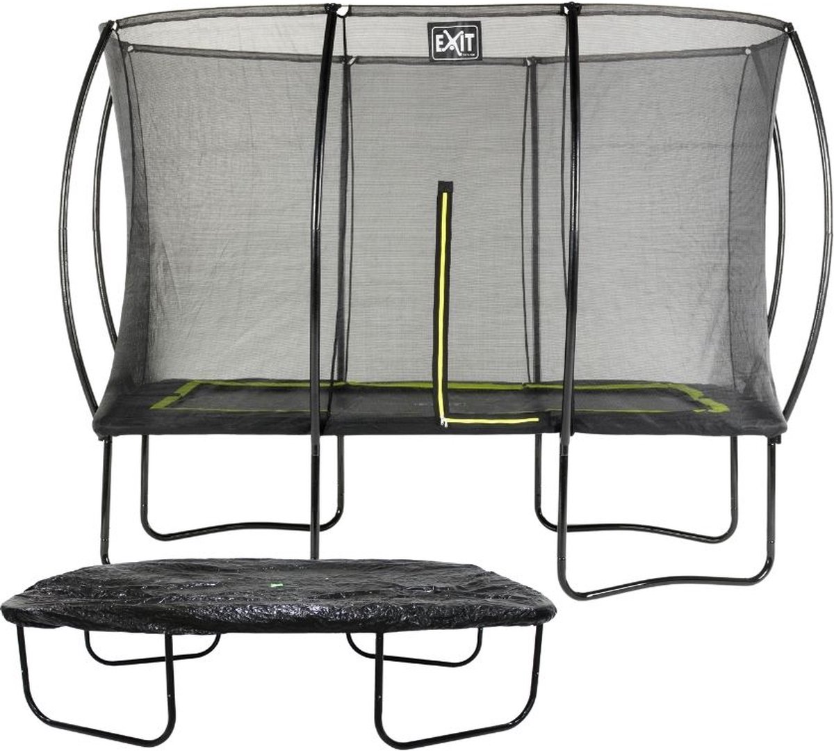 EXIT Toys Exit - Trampoline Met Veiligheidsnet En Afdekhoes - Op Poten - Silhouette - Rechthoekig - 214x305cm - Zwart