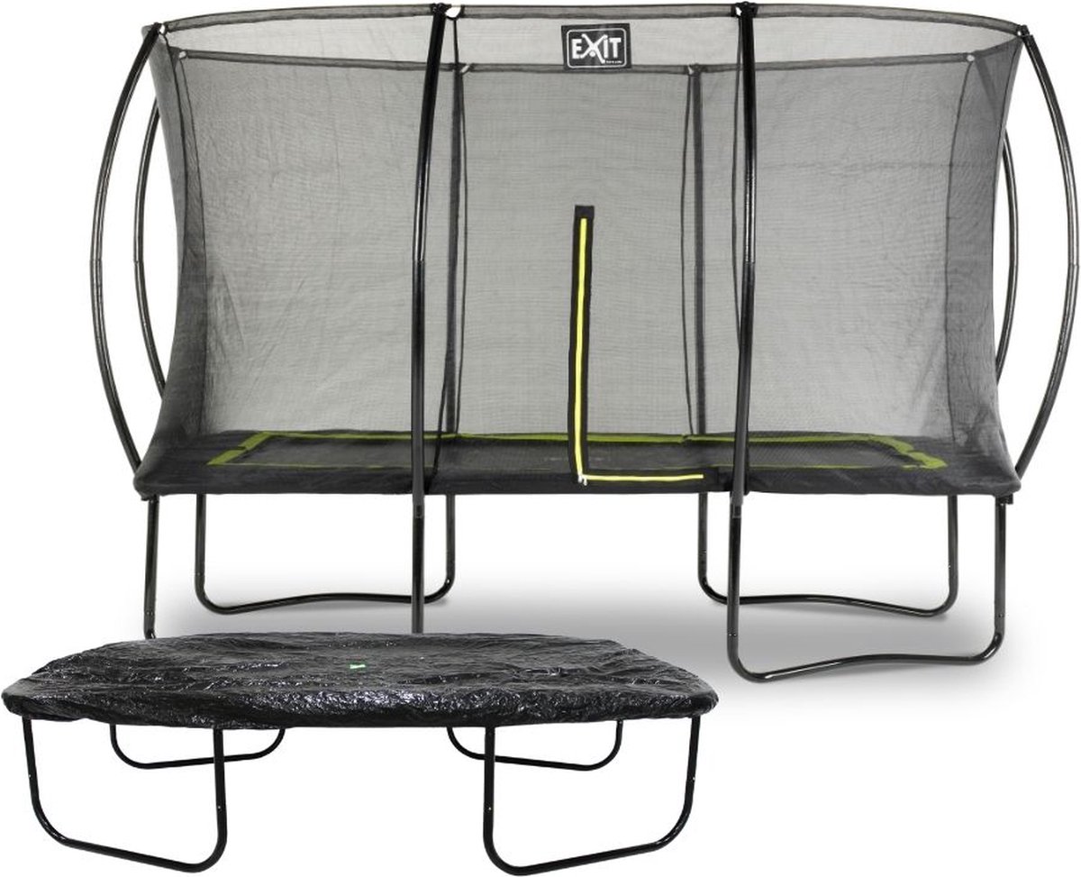 EXIT Toys Exit - Trampoline Met Veiligheidsnet En Afdekhoes - Op Poten - Silhouette - Rechthoekig - 244x366cm - Zwart