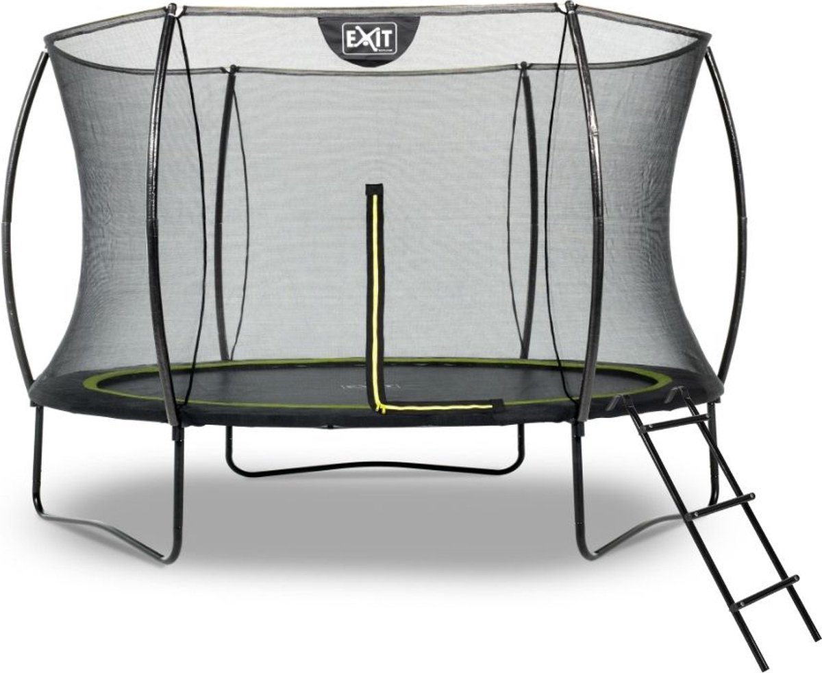 EXIT Toys Exit - Trampoline Met Veiligheidsnet En Ladder - Op Poten - Silhouette - Rond - ø305cm - Zwart