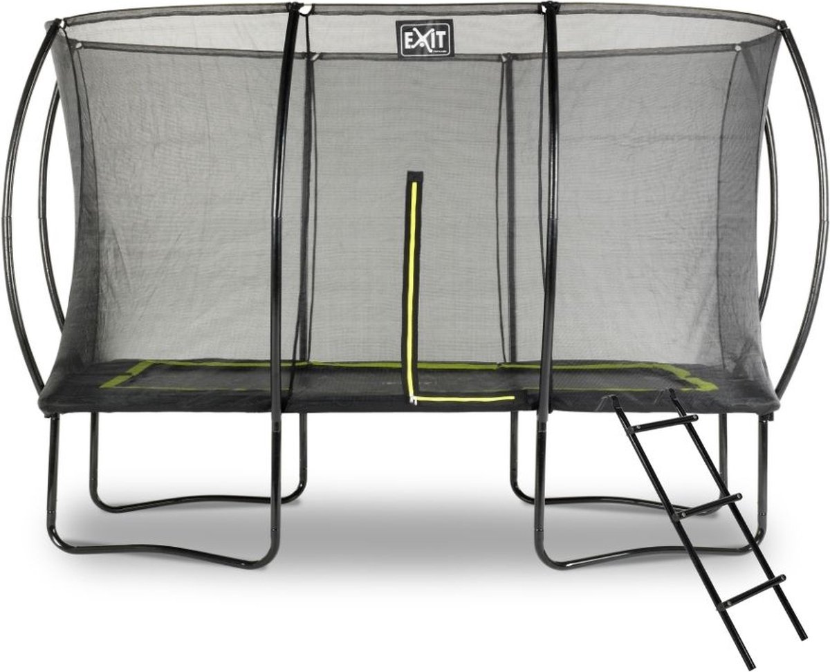 EXIT Toys Exit - Trampoline Met Veiligheidsnet En Ladder - Op Poten - Silhouette - Rechthoekig - 244x366cm - Zwart