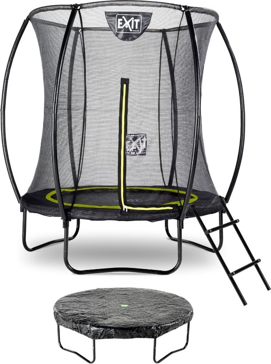 EXIT Toys Exit - Trampoline Met Veiligheidsnet, Afdekhoes En Ladder - Op Poten - Silhouette - Rond - ø183cm - Zwart