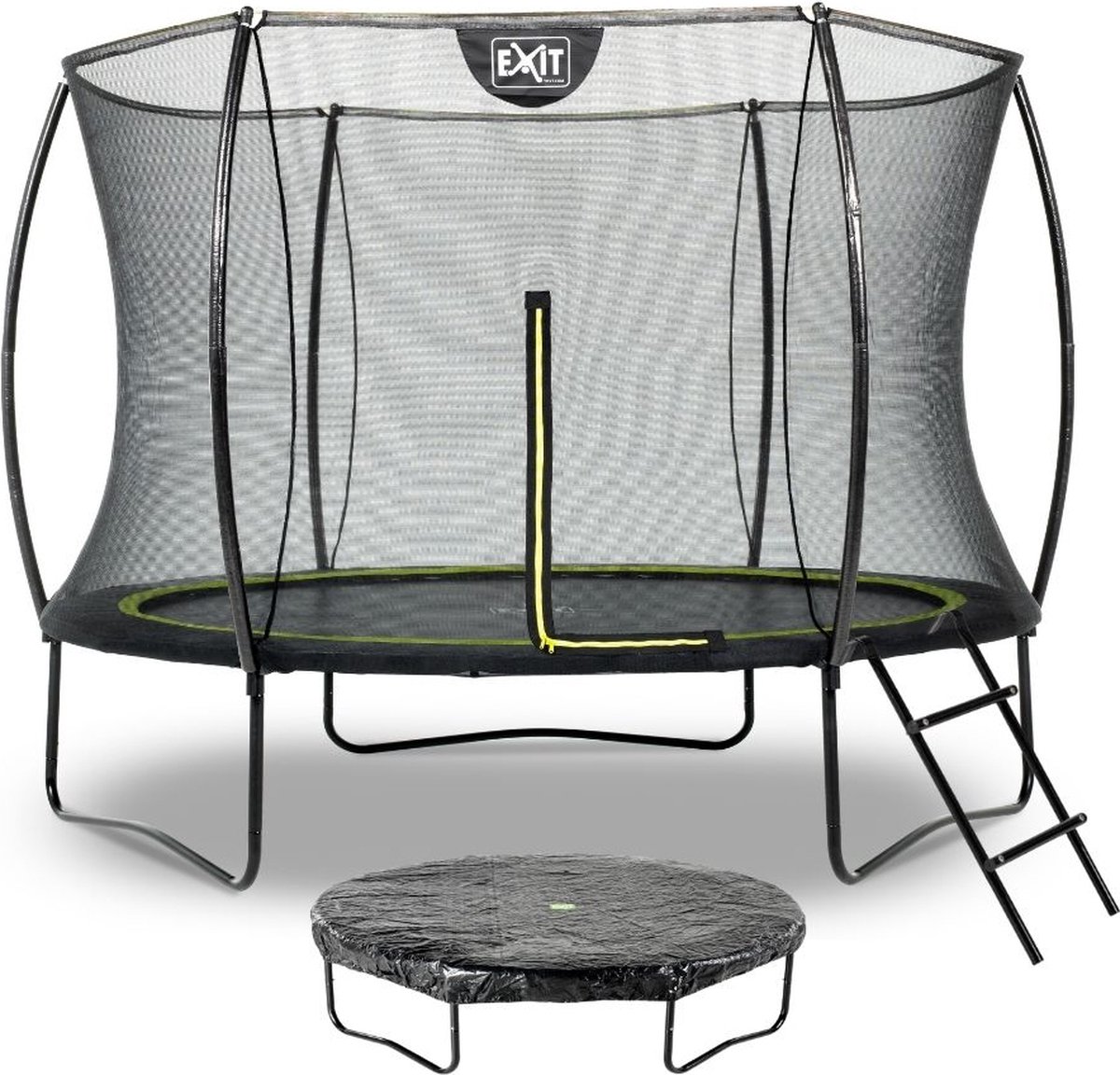 EXIT Toys Exit - Trampoline Met Veiligheidsnet, Afdekhoes En Ladder - Op Poten - Silhouette - Rond - ø244cm - Zwart