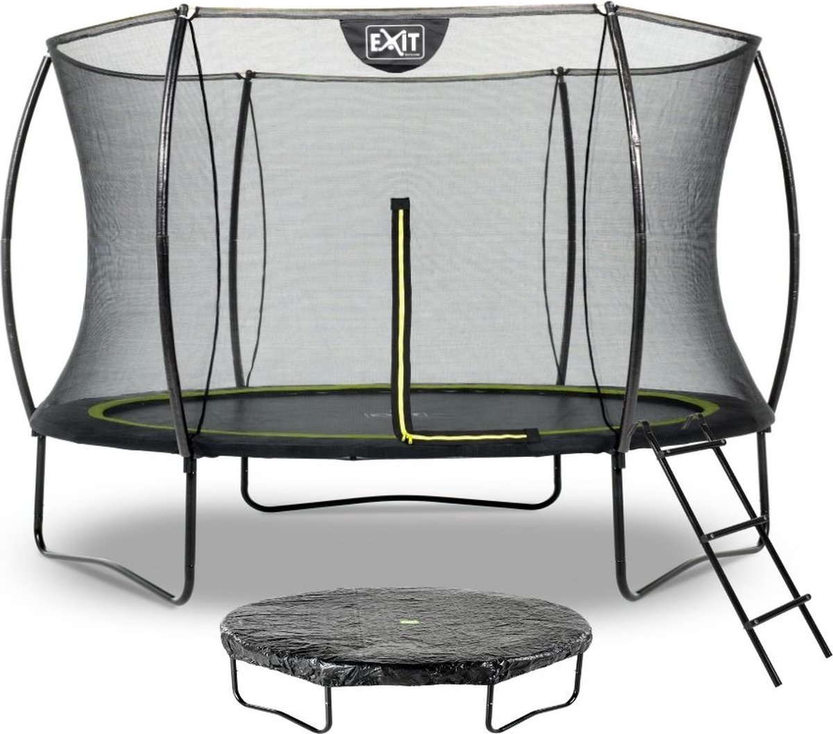 EXIT Toys Exit - Trampoline Met Veiligheidsnet, Afdekhoes En Ladder - Op Poten - Silhouette - Rond - ø305cm - Zwart