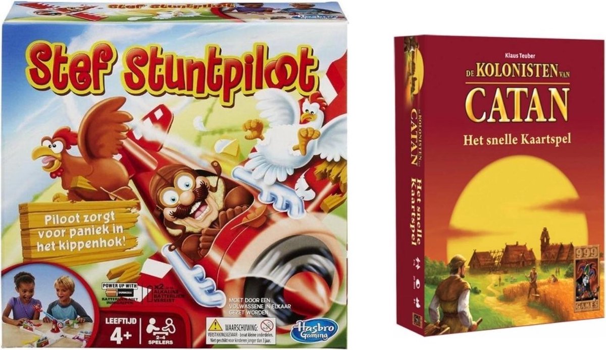 Spellenset - Bordspel - Stef Stuntpiloot & Catan Het Snelle Kaartspel