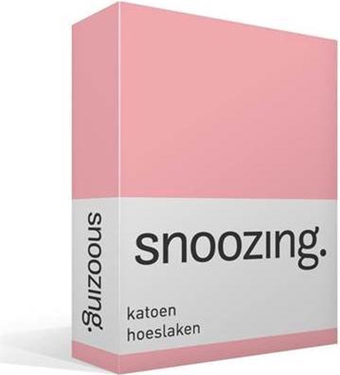 Snoozing - Katoen - Hoeslaken - 120x220 - - Roze
