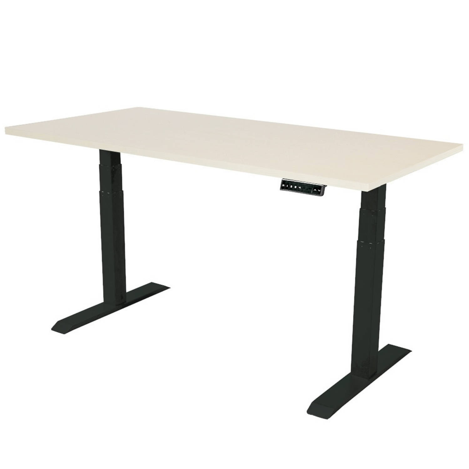 IVOL Elektrisch Verstelbaar Bureau - 160x80 Cm - Dual Motor - / Licht Eiken - Zwart