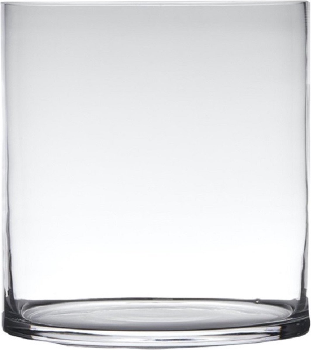Transparante Home-basics Cylinder Vorm Vaas/vazen Van Glas 30 X 25 Cm - Vazen