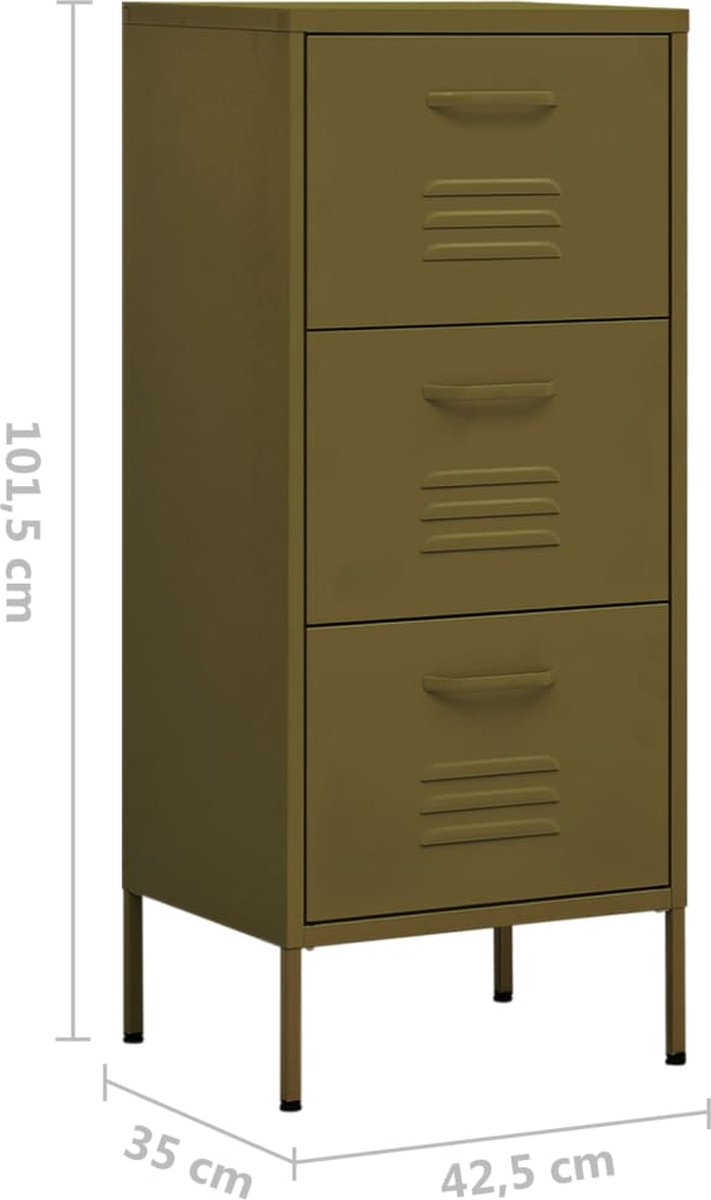 Vidaxl Opbergkast 42,5x35x101,5 Cm Staal - Groen